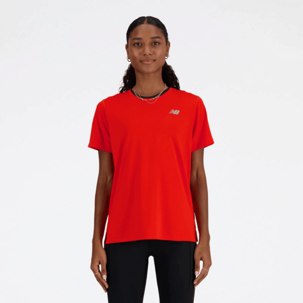 New Balance Tshirt Run Red Wm