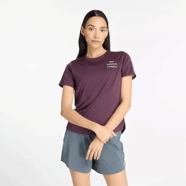 New Balance Tshirt Run Pur Wm