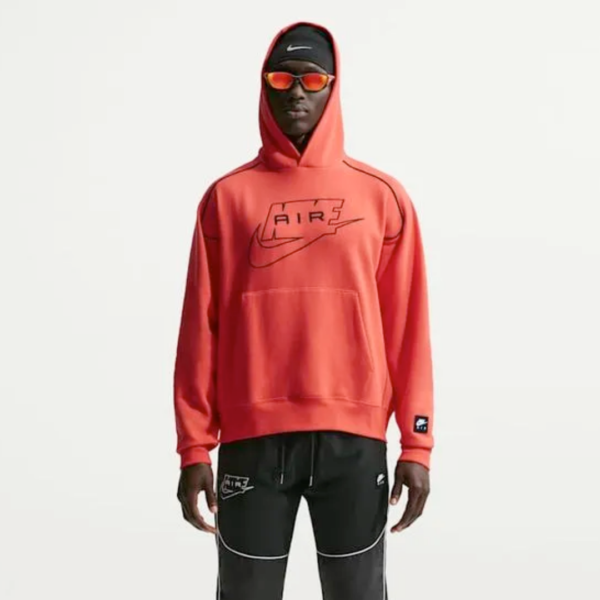 Nike Hoodie Air Fleece Red Mn