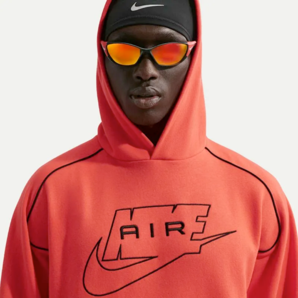 Nike Hoodie Air Fleece Red Mn