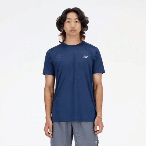 New Balance Tshirt Df Blu Mn