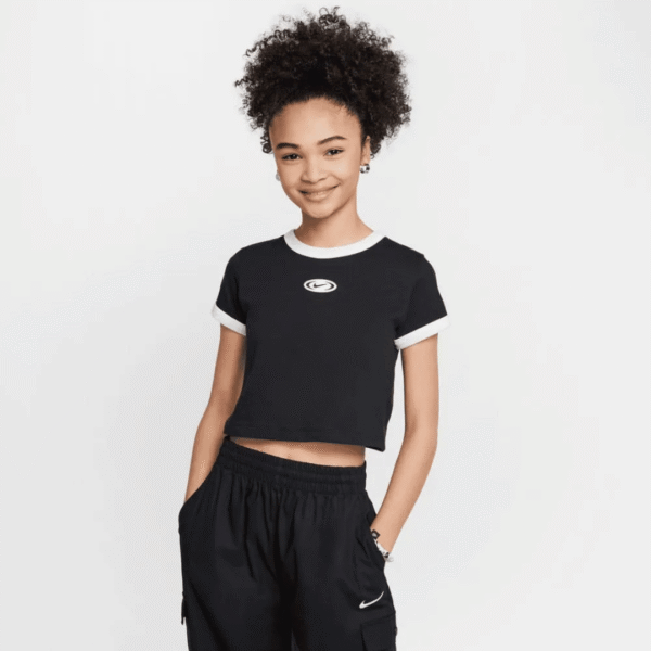 Nike Tshirt Cropped Bassic Blk Kids